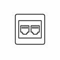 Piktogramm 2-Port Netzwerkdose Kommunikationstechnik