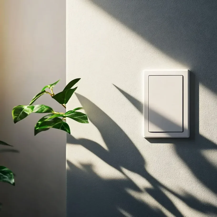 Moderner Lichtschalter im modernen Design-Elektroinstallation durch Knor Elektrotechnik in der Region Peine, Braunschweig und Hannover